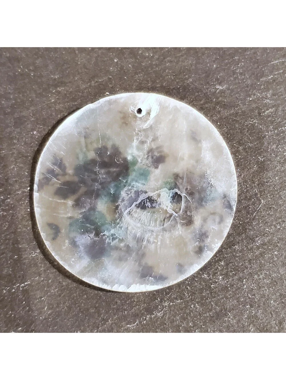Black & Blue Roses 50mm Capiz Shell Pendant Focal Bead